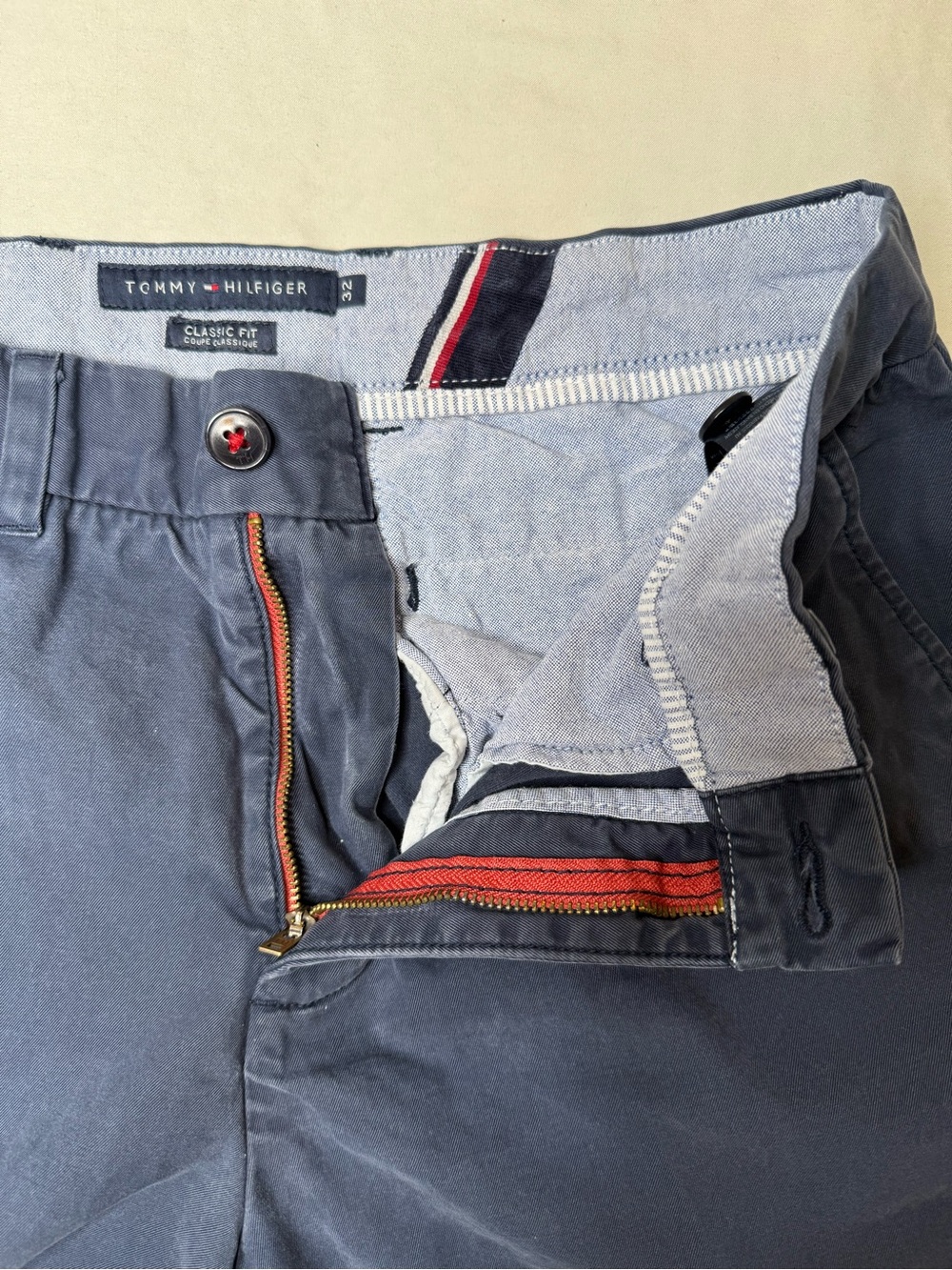 Tommy Hilfiger Men's 32 Navy Flat Front Shorts Classic Fit 100% Cotton - Picture 5 of 12